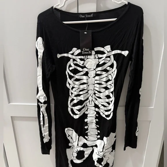 Halloween skeleton dress black and white size small - Picture 2 of 5